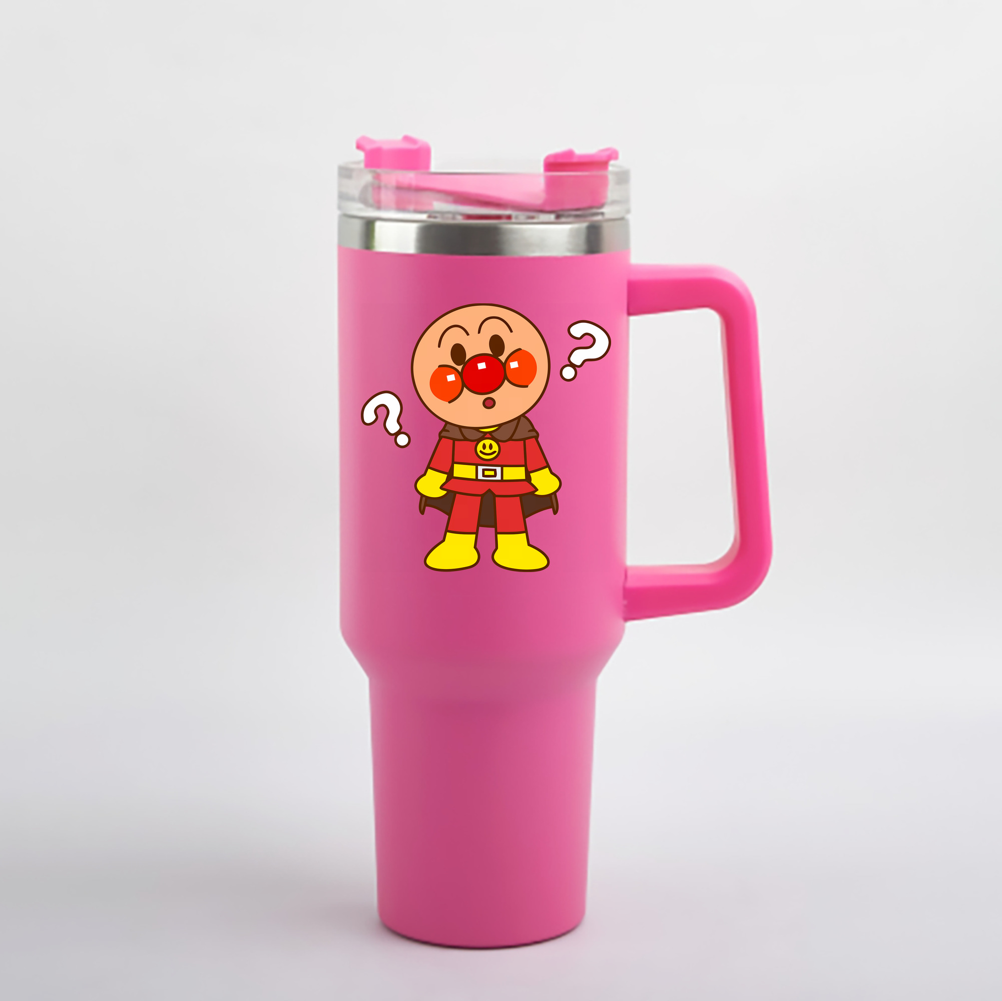 （画像用） アンパンマン Anpanman 1200mL車用タンブラー - クリスタルステッカー（プラスチックストロー付き）